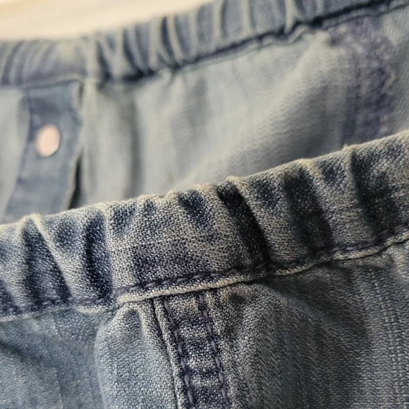 Y2K Levi's Strapless Cotton Denim Button Down Midi Length Dress - Picture 8 of 15